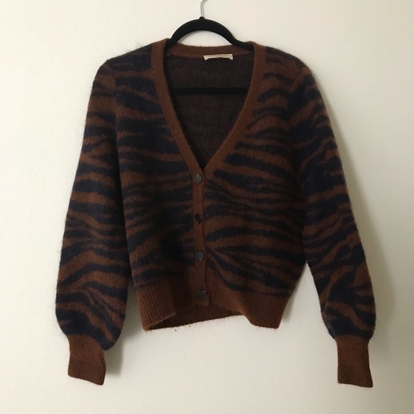 SÉZANE Angelina Jumper Brown / Navy Size S - Picture 2 of 12